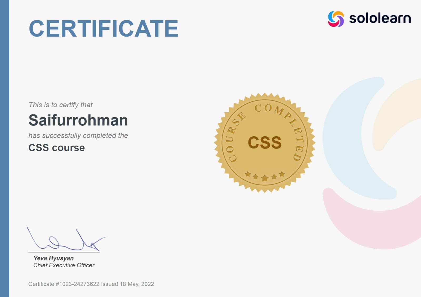 Sertifikat Sololearn CSS Course