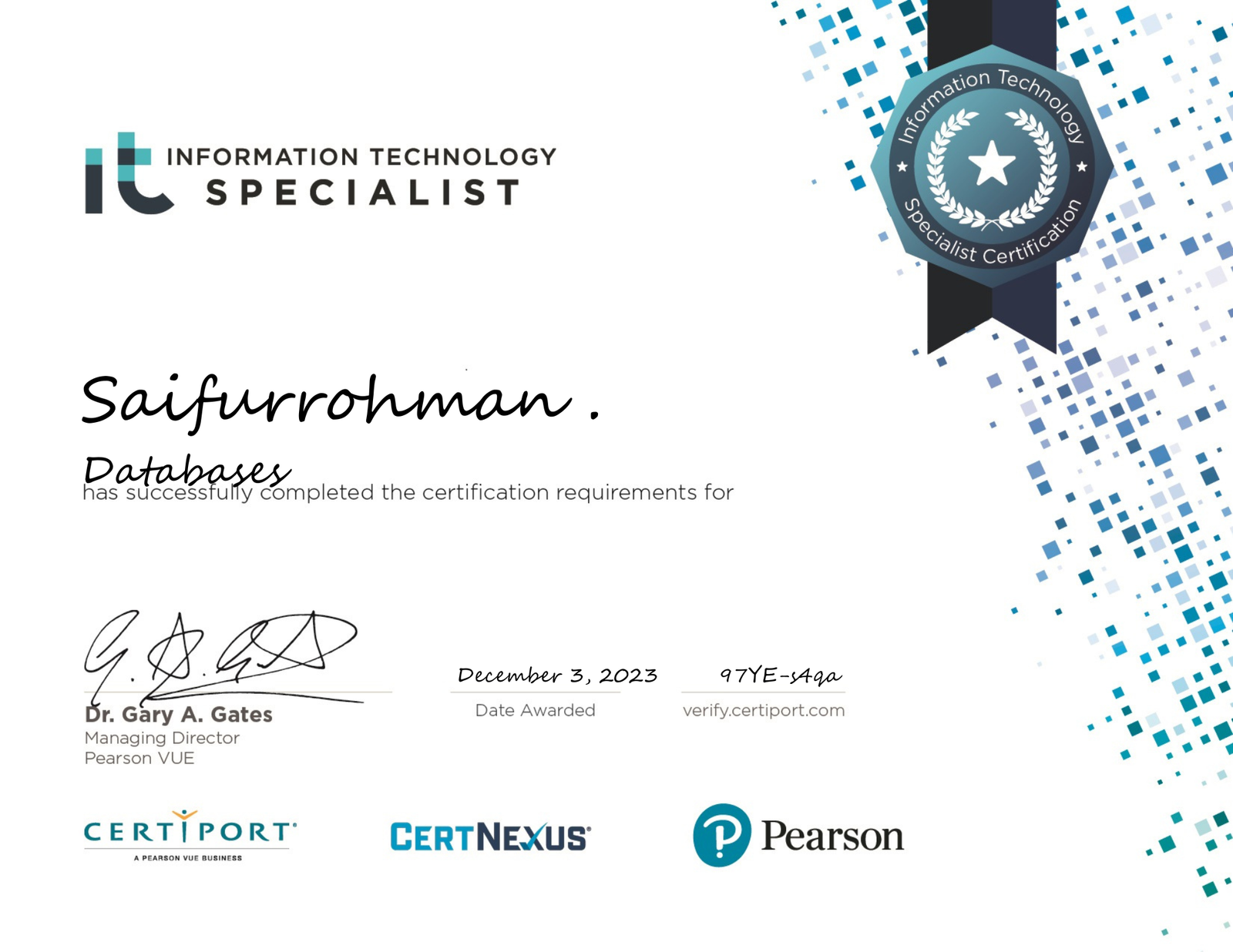 Sertifikat ITS Saifurrohman